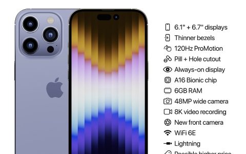 不止有双挖孔屏 iPhone14 Pro详细参数曝光