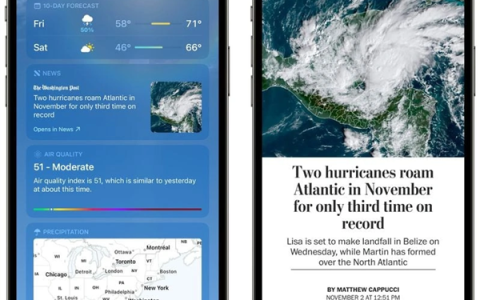 iOS 16.2天气新增Apple News新闻模块，看天气顺带看新闻