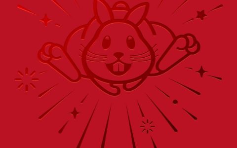 苹果兔年Logo壁纸下载 2023兔年手机壁纸高清图片